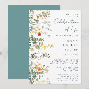 Invitación Funeral Elegante de Flor Silvestre