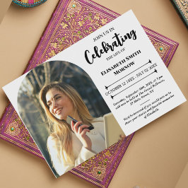 Invitación Funeral elegante de fotos - Celebración de la vida