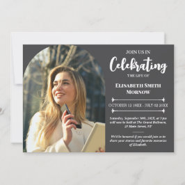 Invitación Funeral elegante de fotos - Celebración de la vida