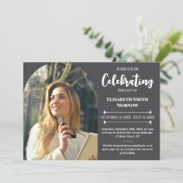 Invitación Funeral elegante de fotos - Celebración de la vida