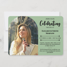 Invitación Funeral elegante de fotos - Celebración de la vida