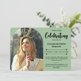 Invitación Funeral elegante de fotos - Celebración de la vida