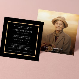 Invitación Funeral en español | Espanol Memorial Photo Black