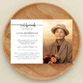 Invitación Funeral en español | Foto de Celebrando Memorial