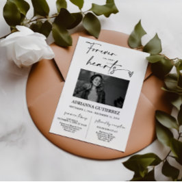 Invitación Funeral en memoria de escritura Minimalista modern