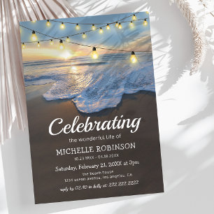 Invitación Funeral en Ocean Beach Celebración de la Vida