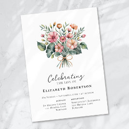 Invitación Funeral Floral Boho