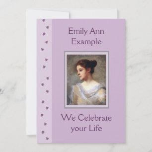 Invitación Funeral floral de personalizable / Wake / Memorial