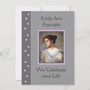 Invitación Funeral floral de personalizable / Wake / Memorial