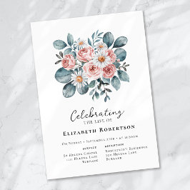 Invitación Funeral Floral Eucalyptus Boho