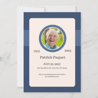 Invitación Funeral Invitation Template – Dark Blue Memorial