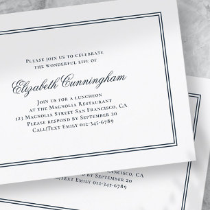 Invitación Funeral Memorial Clásico y Sencillo Elegante