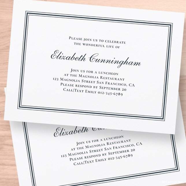 Invitación Funeral Memorial Clásico y Sencillo Elegante (Subido por el creador)