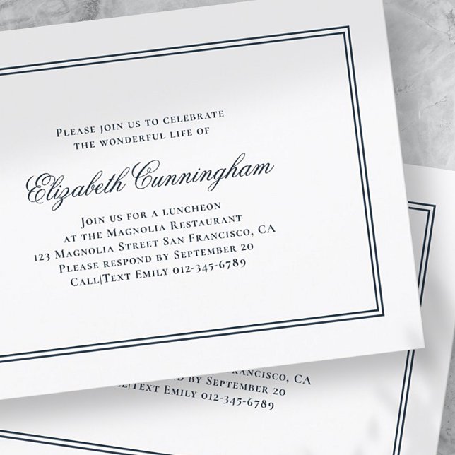 Invitación Funeral Memorial Clásico y Sencillo Elegante (Subido por el creador)