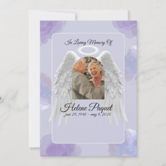 Invitación Funeral Memorial Design Template – Angel Wings