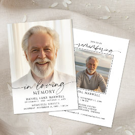 Invitación Funeral Memorial Photo In Loving Memory