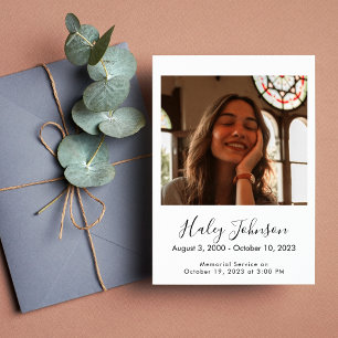 Invitación funeral minimalista