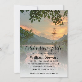 Invitación Funeral moderno | Celebración de la puesta de sol 