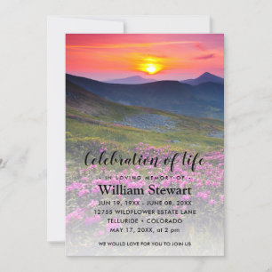 Invitación Funeral moderno   Celebración de la puesta de sol 