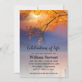 Invitación Funeral moderno | Celebración de la puesta de sol 