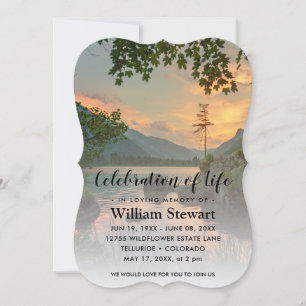 Invitación Funeral moderno   Celebración de la puesta de sol 