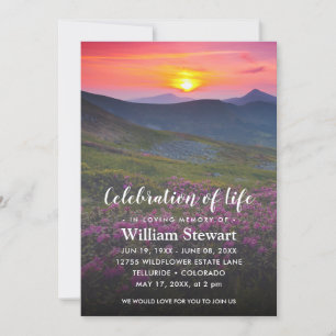Invitación Funeral moderno   Celebración de la puesta de sol 