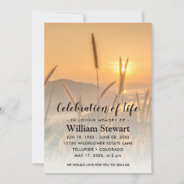 Invitación Funeral moderno | Celebración del boho de vida
