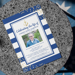 Invitación Funeral Náutico Celebración de la Vida Foto