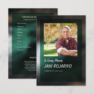 Invitación Funeral Order of Service Card Template