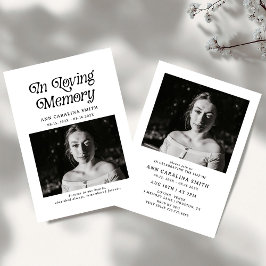 Invitación Funeral Retro Mínimo En La Memoria Amable