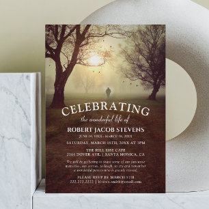 Invitación Funeral Rústico Celebrando la Foto Memorial de l