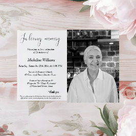 Invitación Funeral, servicio conmemorativo, celebración de la
