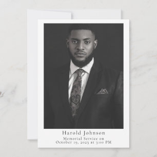 Invitación funeral simple fotográfica