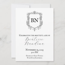 Invitación funeraria barroca con foto