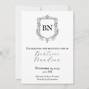 Invitación funeraria barroca con foto