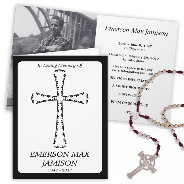 invitación funeraria : cruz elegante (Subido por el creador)