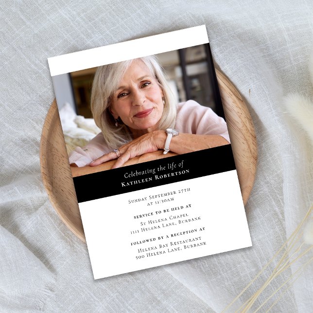 Invitación funeraria de fotografía Minimalista mod (Subido por el creador)