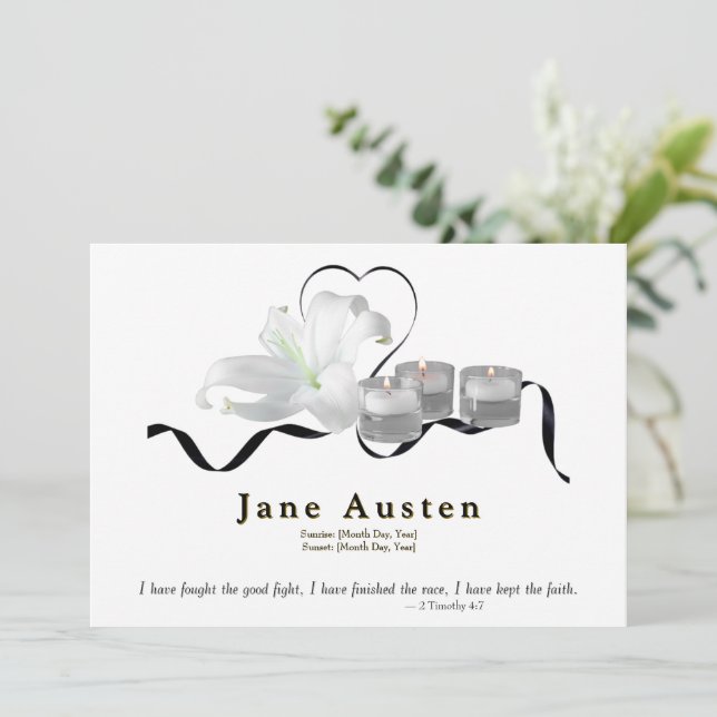 Invitación funeraria - Editable (Anverso de pie)