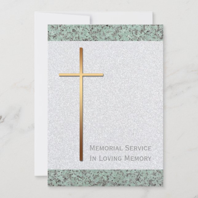 Invitación funeraria Golden Cross Stone 2 (Anverso)