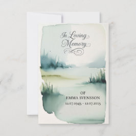 Invitación funeraria Minimalista de acuarela hecha