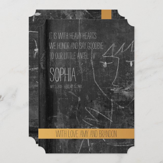 Invitación funeraria My Little Angel Kids (Anverso / Reverso)