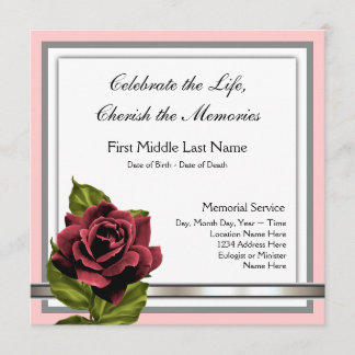 Invitación funeraria Red Rose