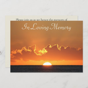 Invitación funeraria Sunset Memorial Service