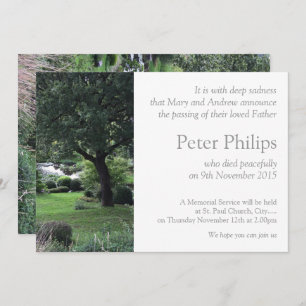 Invitación funeraria Tree Peaceful Garden 6