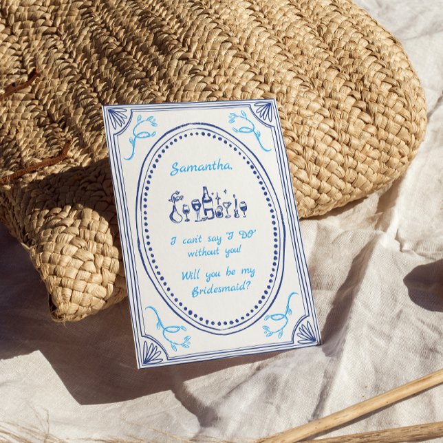 Invitación Funky a mano - Whimsical Bridesmaid Propuesta (Subido por el creador)