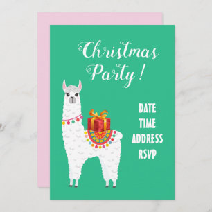 Invitación Funky Alpaca Navidades linda llama