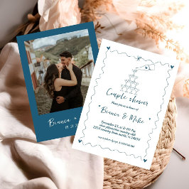 Invitación Funky Champagne Tower Couple Shower In