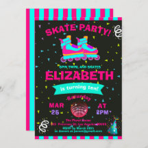 Funky Chica Roller Skate Chalkboard Birthday Party