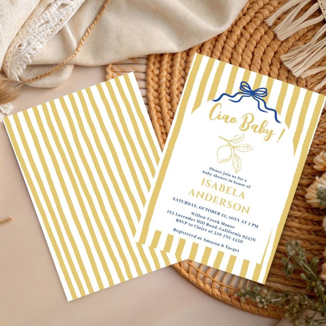 Invitación Funky Ciao Baby Hand Drawn Italian Baby Shower  (Subido por el creador)