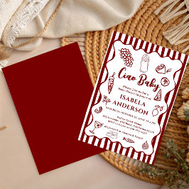 Invitación Funky Ciao Baby Hand Drawn Italian Baby Shower 